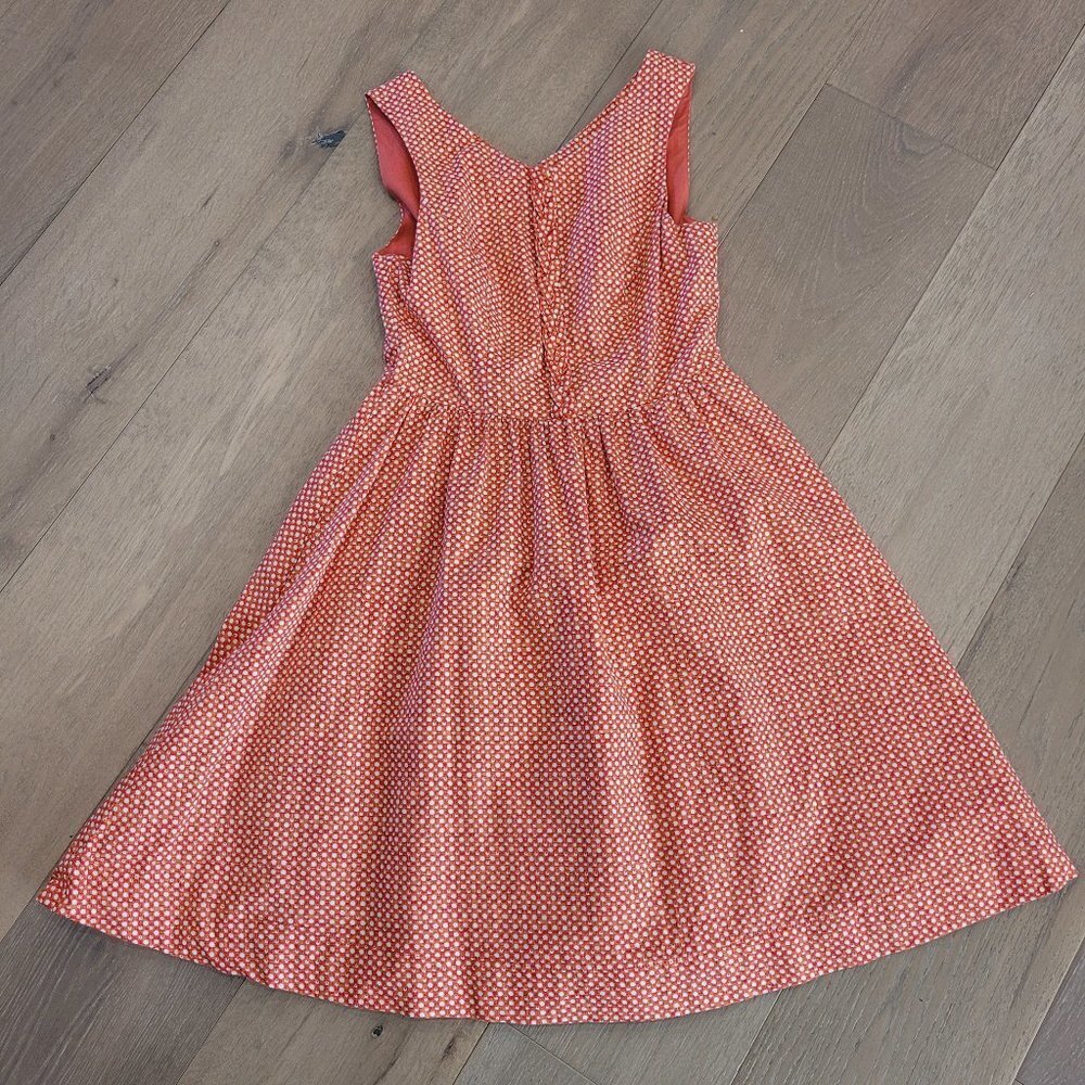 Myrtlewood of California Dress Women's Small Orange/White Geometric Sleeveless